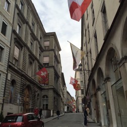 Swiss flags in the old town